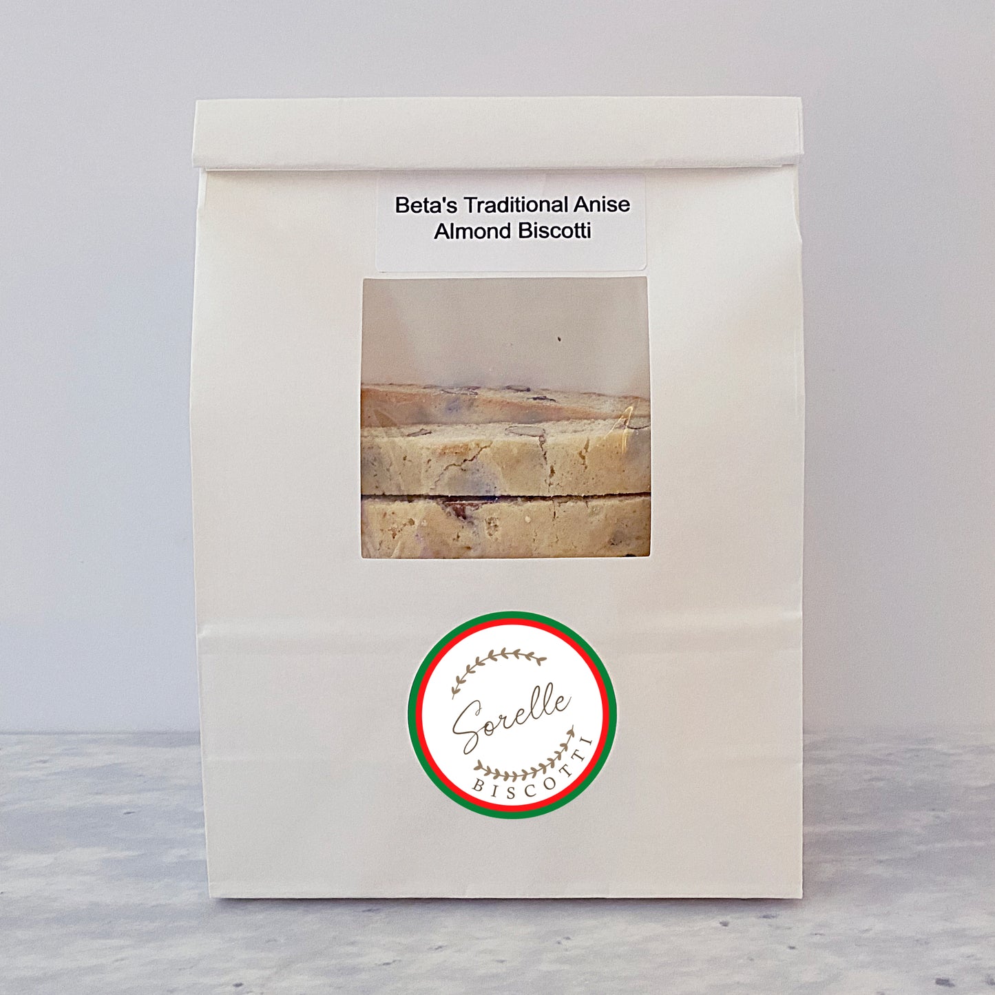 Sorelle Biscotti LLC 12 pack Beta's traditional anise almond biscotti cookies